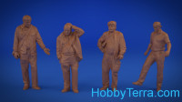 Set of 4 resin figure of mechanics (drivers)