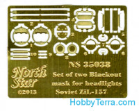 Photo-etched set /135 Blackout mask SMU33/34 for headlights and rear lights ZiL-157