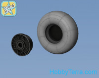 Wheels set 1/48 for Focke-Wulf 190 A/F/G early main disk (with hole) with late (smooth)