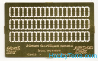 Photo-etched set 1/350 20mm Oerlikon ammo box covers
