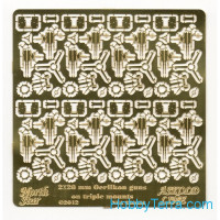 Photo-etched set 1/350 2x20mm Oerlikon guns on triple mount