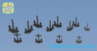 Japanese navy anchors (12 types X 5 pcs, total 60 pcs), resin parts