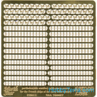 Photo-etched set 1/700 Portholes (side scuttles) storm covers French ships, early 20th century