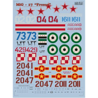 Decal 1/48 for Mig-17 "Fresco"