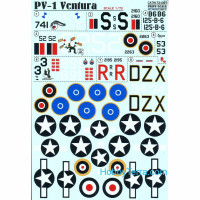 Decal 1/72 for PV-1 Ventura