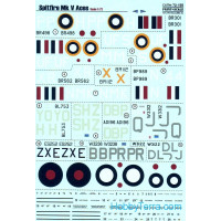 Decal 1/72 for Spitfire Mk V Аces