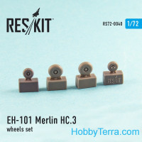 Wheels set 1/72 for Merlin HC.3 only England (FAA), for Italeri/Revell kit