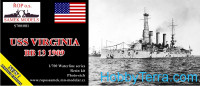 USS Virginia BB-13 battleship, 1909 (resin kit)