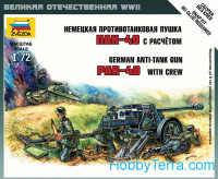 German anti-tank gun PAK-40 with crew